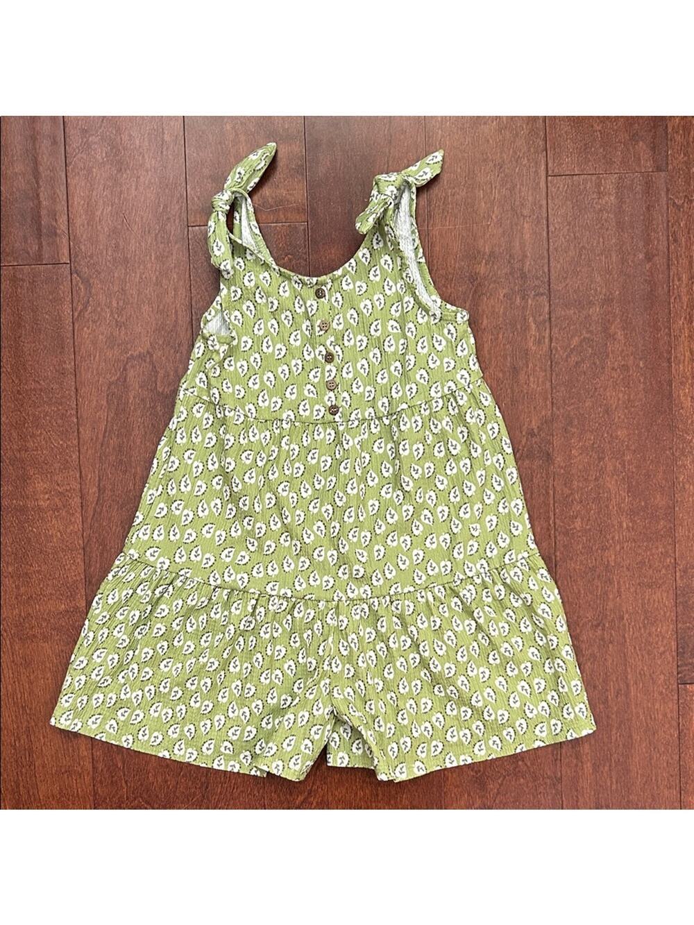 Mayoral Green Patterned Kids Romper, Perfect for Vacation Getaways, Size 7